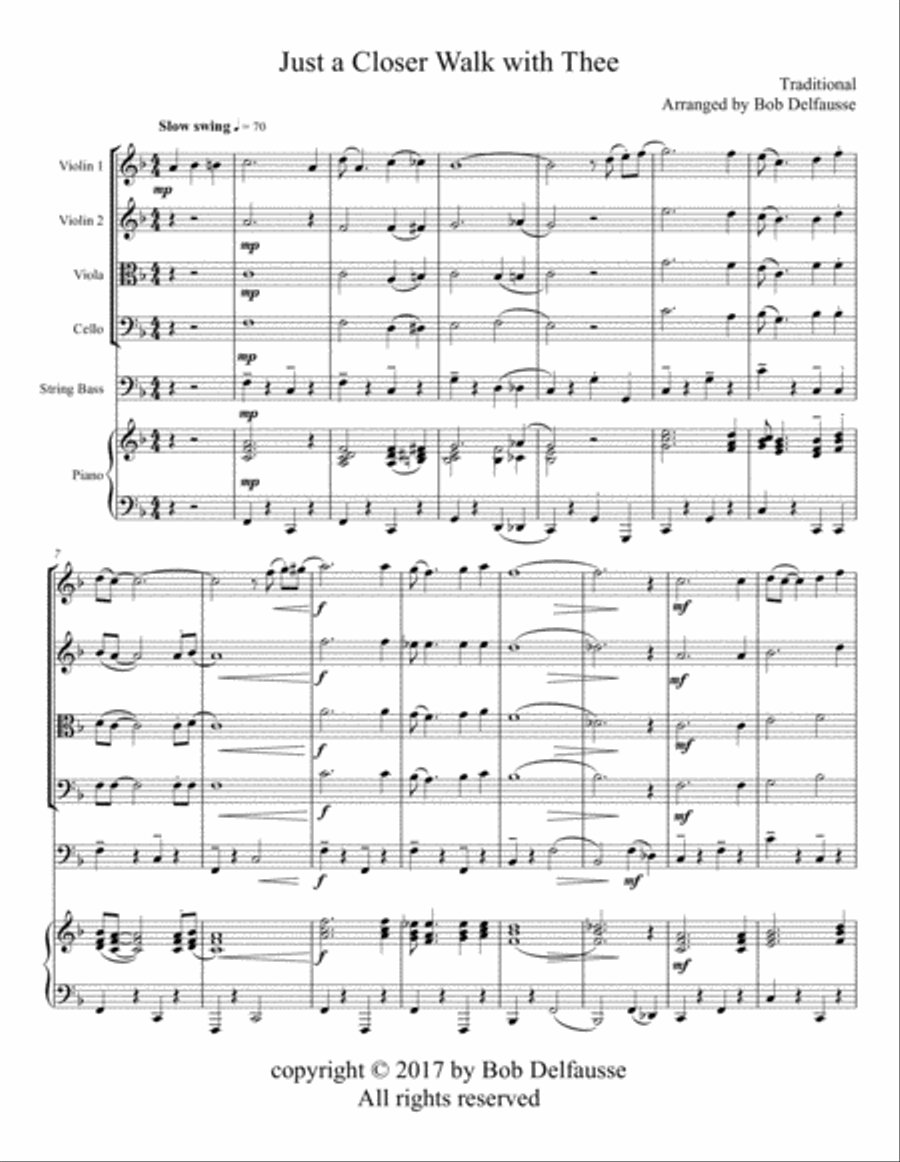 Just a Closer Walk with Thee, for string orchestra String Orchestra scores gallery preview page 2