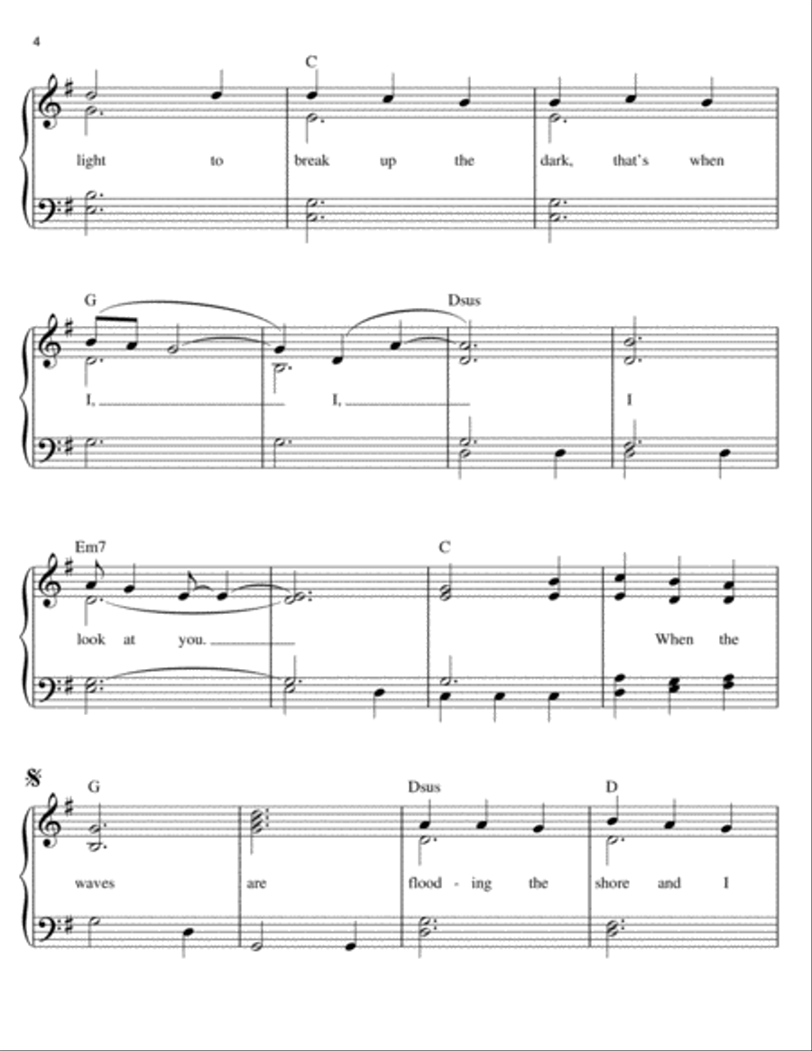 When I Look At You Easy Piano scores gallery preview page 4