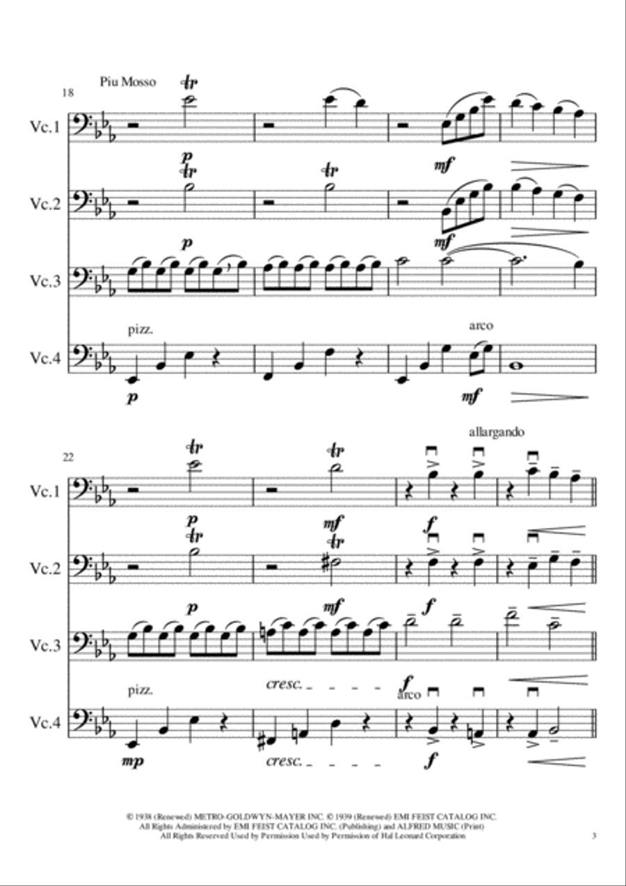 Over The Rainbow (from The Wizard Of Oz) Cello Solo scores gallery preview page 3