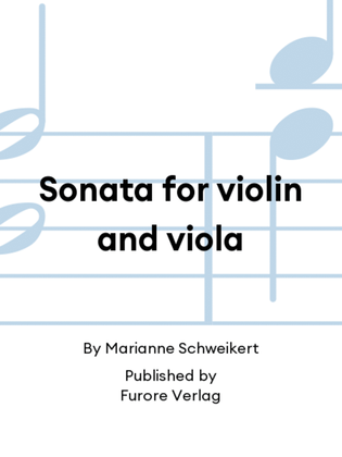 Book cover for Sonata for violin and viola