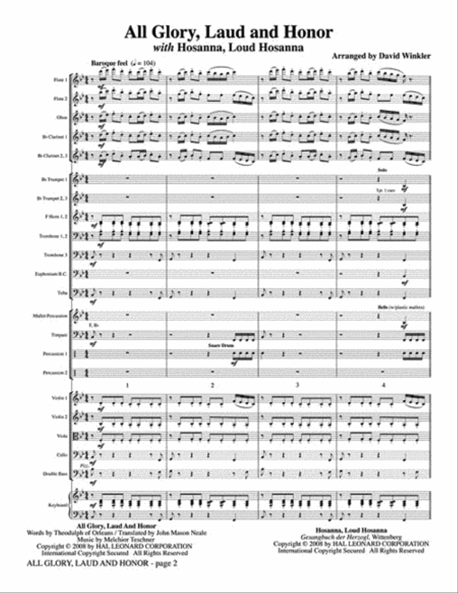 All Glory, Laud, and Honor Choir scores gallery preview page 2