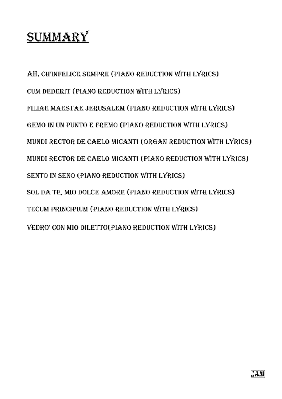 THE BEST OF ANTONIO VIVALDI ARIAS - COMPLETE COLLECTION (PIANO & ORGAN REDUCTION WITH LYRICS) Organ scores gallery preview page 2