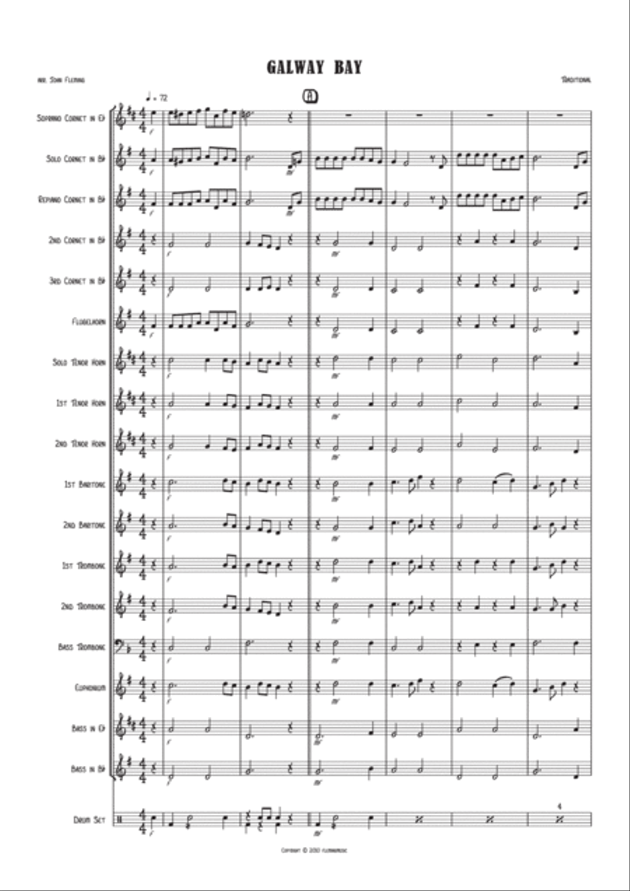 Galway Bay (Irish traditional tune, Brass Band/Ensemble) Galway Bay (Irish traditional tune, Brass Band/Ensemble) Brass Band scores gallery preview page 2