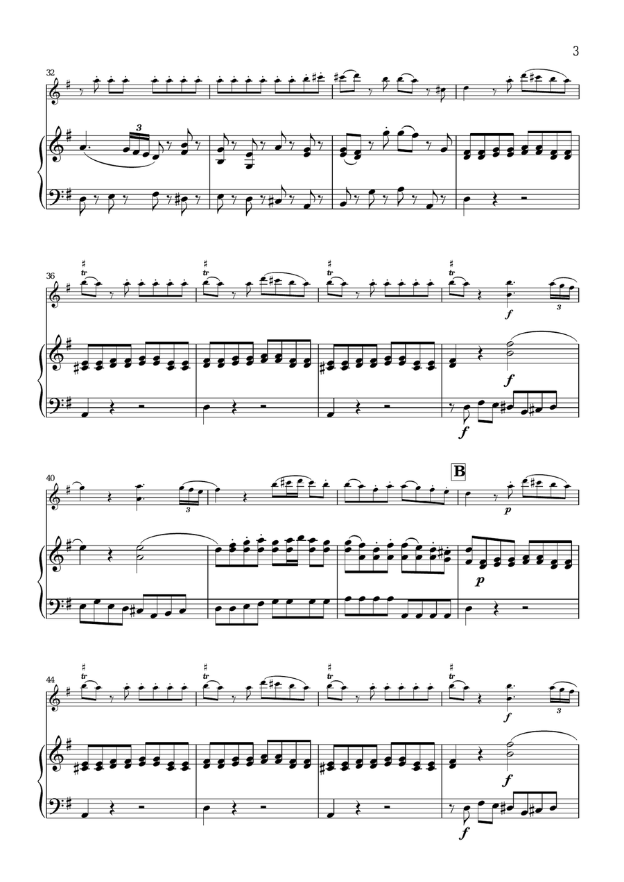 Eine Kleine Nachtmusik (for violin and piano/keyboard) Eine Kleine Nachtmusik (for violin and piano/keyboard) Violin Solo scores gallery preview page 3