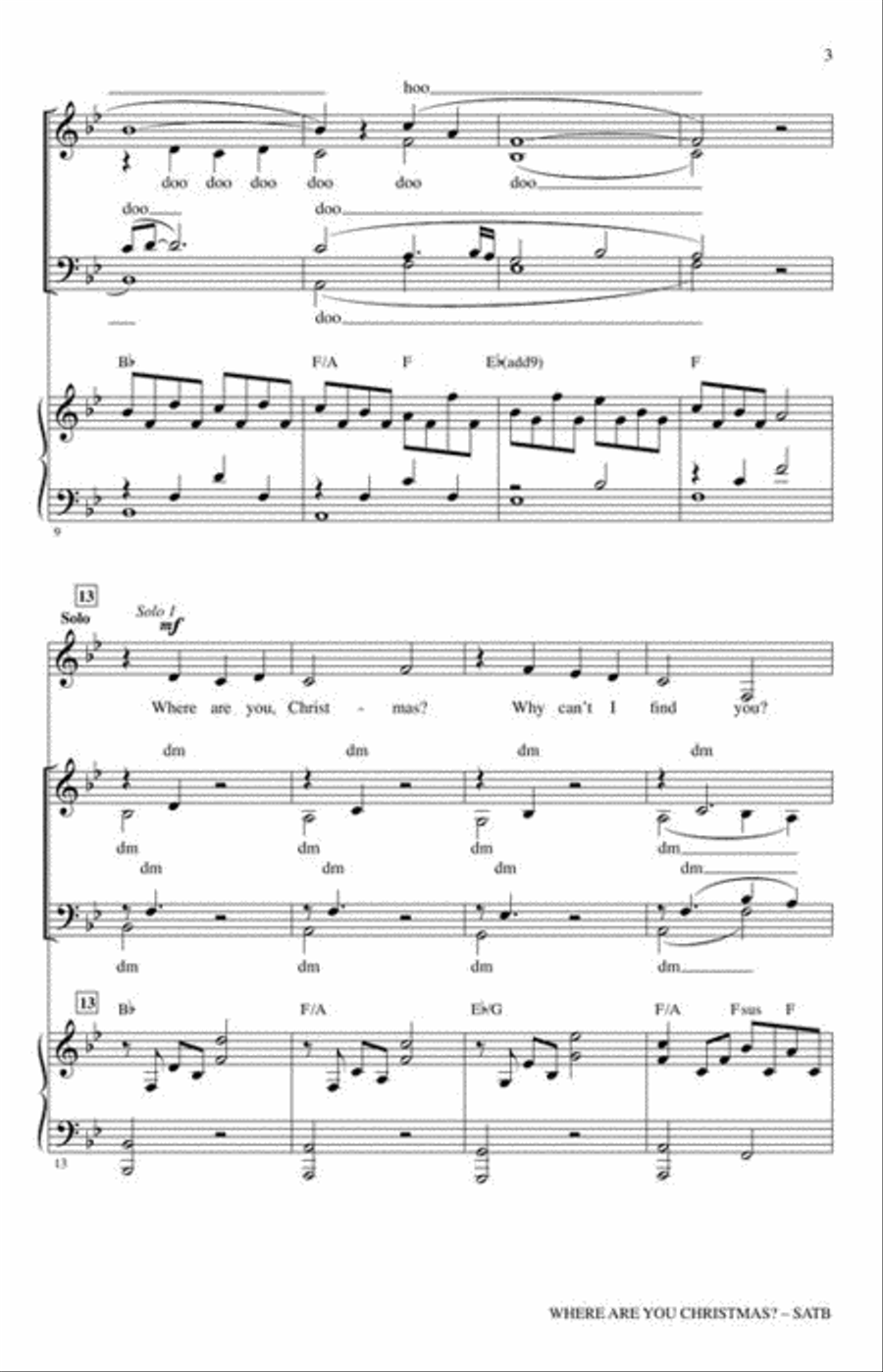 Where Are You Christmas? 4-Part scores gallery preview page 4