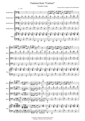 Toreador's Song (fantasia from Carmen) for Double Bass Quartet