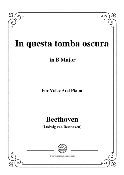 Beethoven-In questa tomba oscura in B Major,for voice and piano image number null