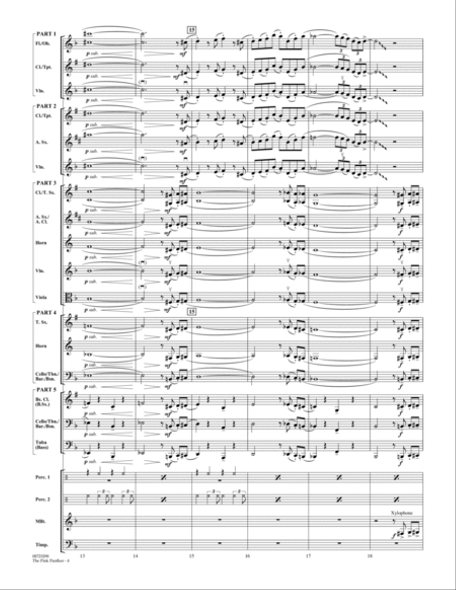 The Pink Panther - Full Score Concert Band scores gallery preview page 4