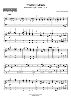 Book cover for Wedding March (HARD PIANO) Midsummer Night's Dream, Op. 61 [Felix Mendelssohn]