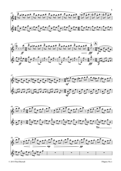 Filigree No. 1, for Flute (Alto Recorder) and Vibraphone, Score and Parts image number null