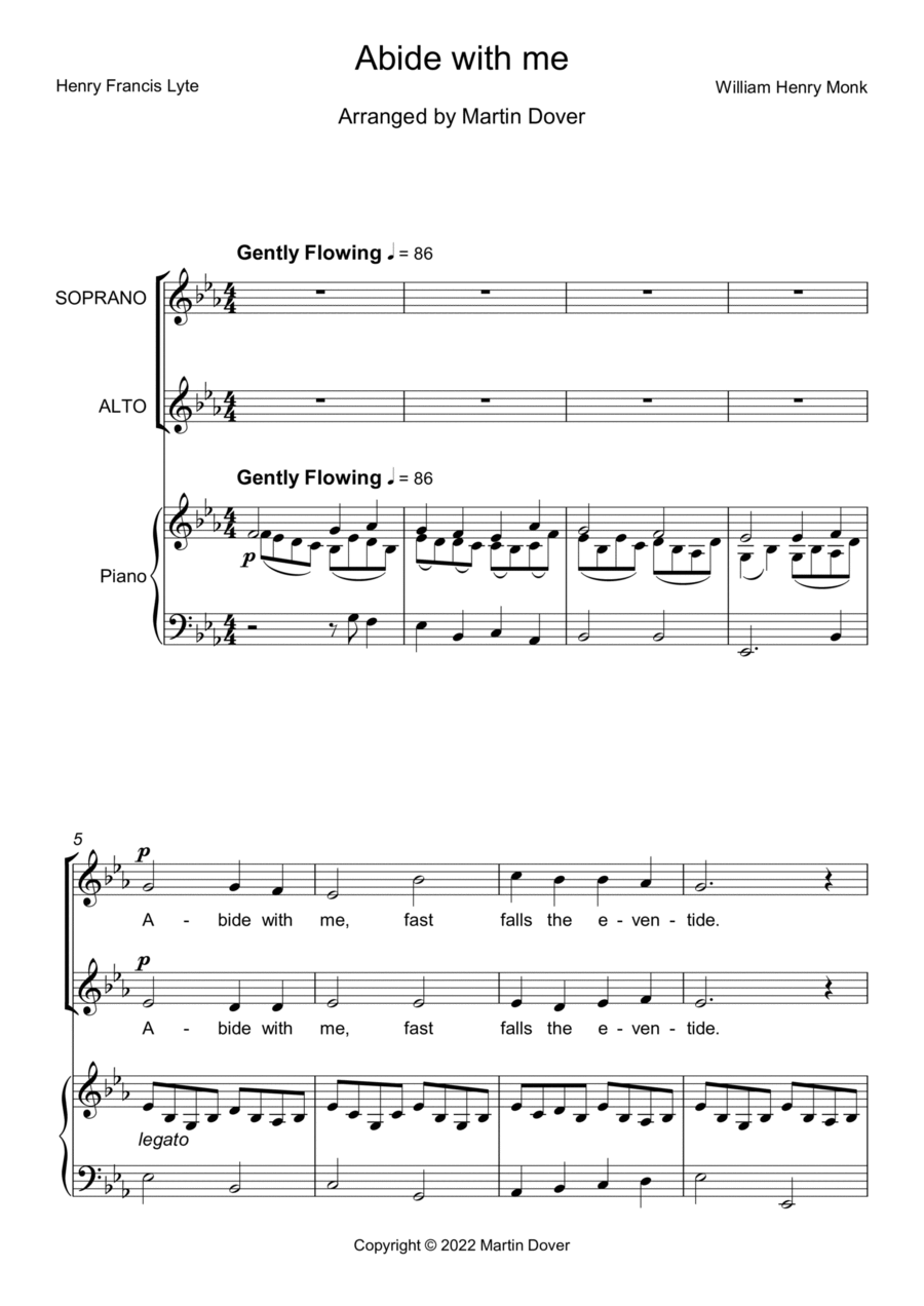 Abide with me - 2 part choir - SA - Upper Voices SA scores gallery preview page 1