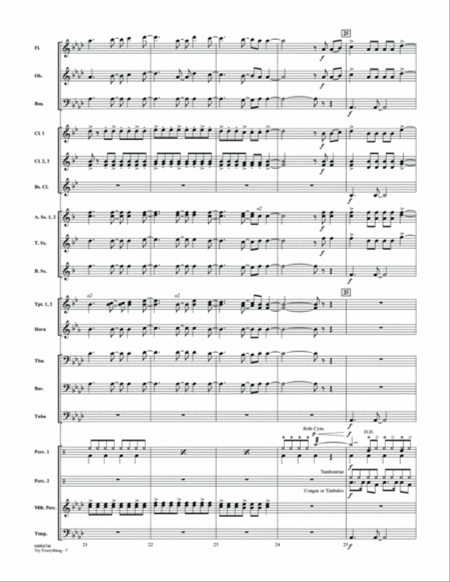 Try Everything (from Zootopia) - Full Score Concert Band scores gallery preview page 6