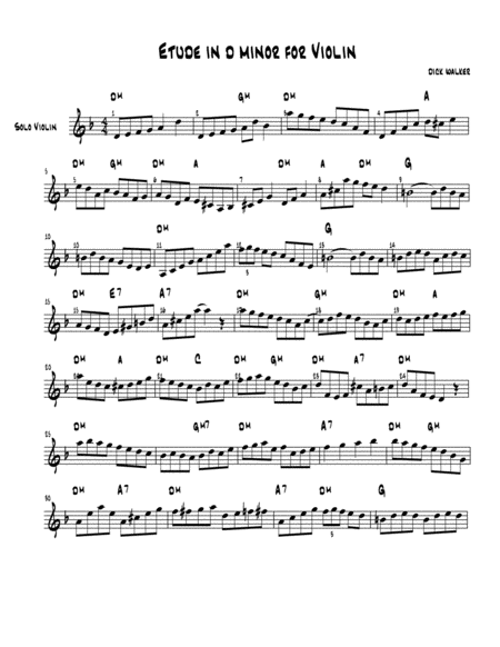 Jazz etude in d minor for fiddle