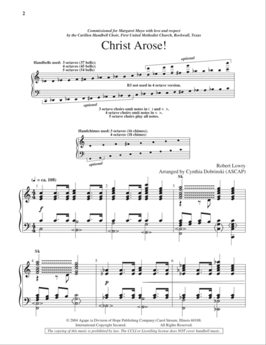 Christ Arose! Christ Arose! 5-Octaves scores gallery preview page 2