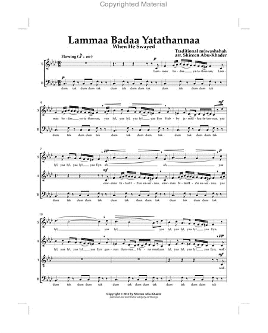 lammaa badaa yatathannaa 4-Part scores gallery preview page 2