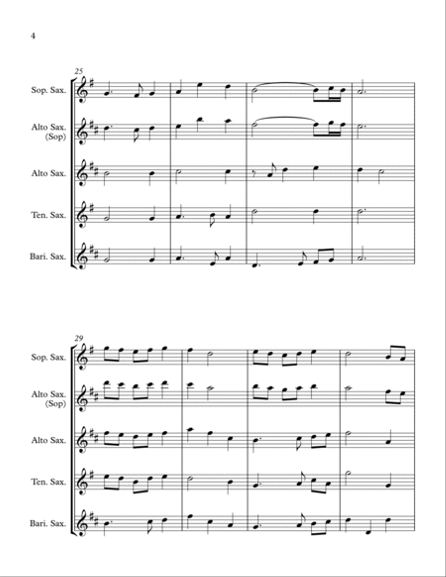 First Light - for Saxophone Quartet Saxophone Quartet scores gallery preview page 6