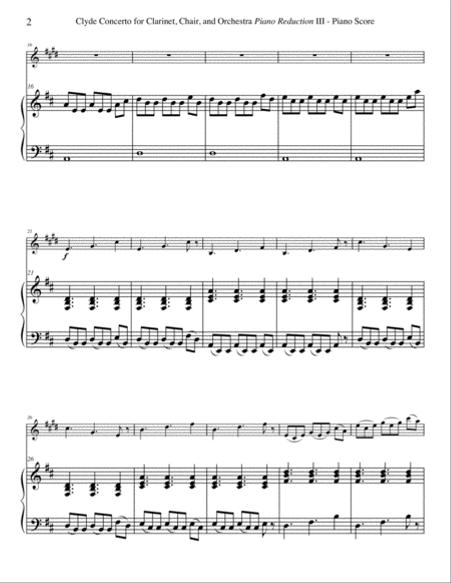 Concerto for Clarinet, Chair, and Orchestra. Piano Reduction. Movement III. Moderato. Clarinet Solo scores gallery preview page 4