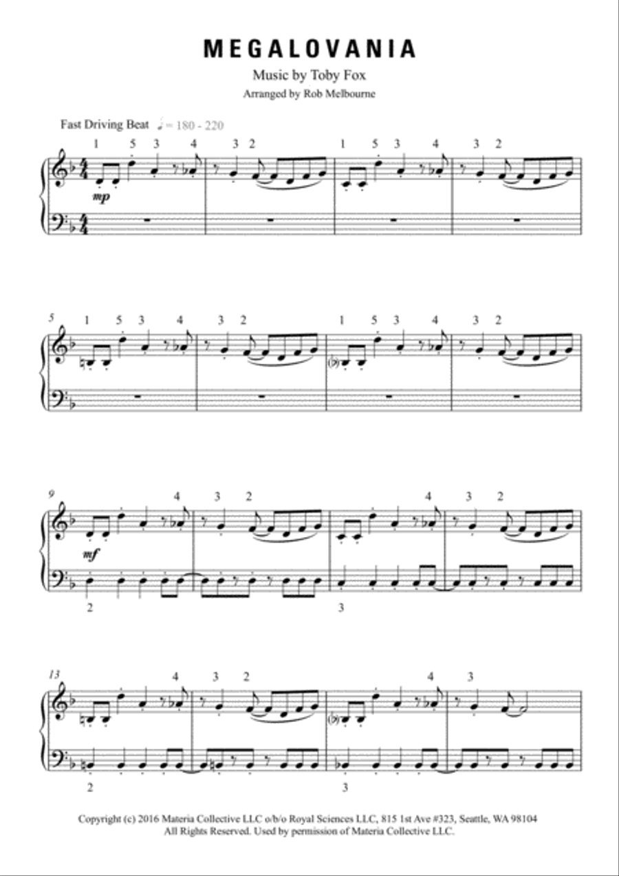 Megalovania piano keys top