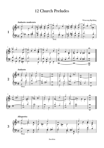 12 Church Preludes Organ Solo - Digital Sheet Music