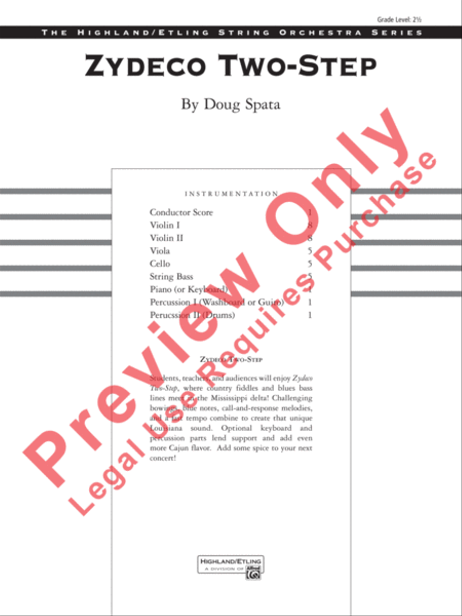 Zydeco Two-Step Zydeco Two-Step String Orchestra scores gallery preview page 2