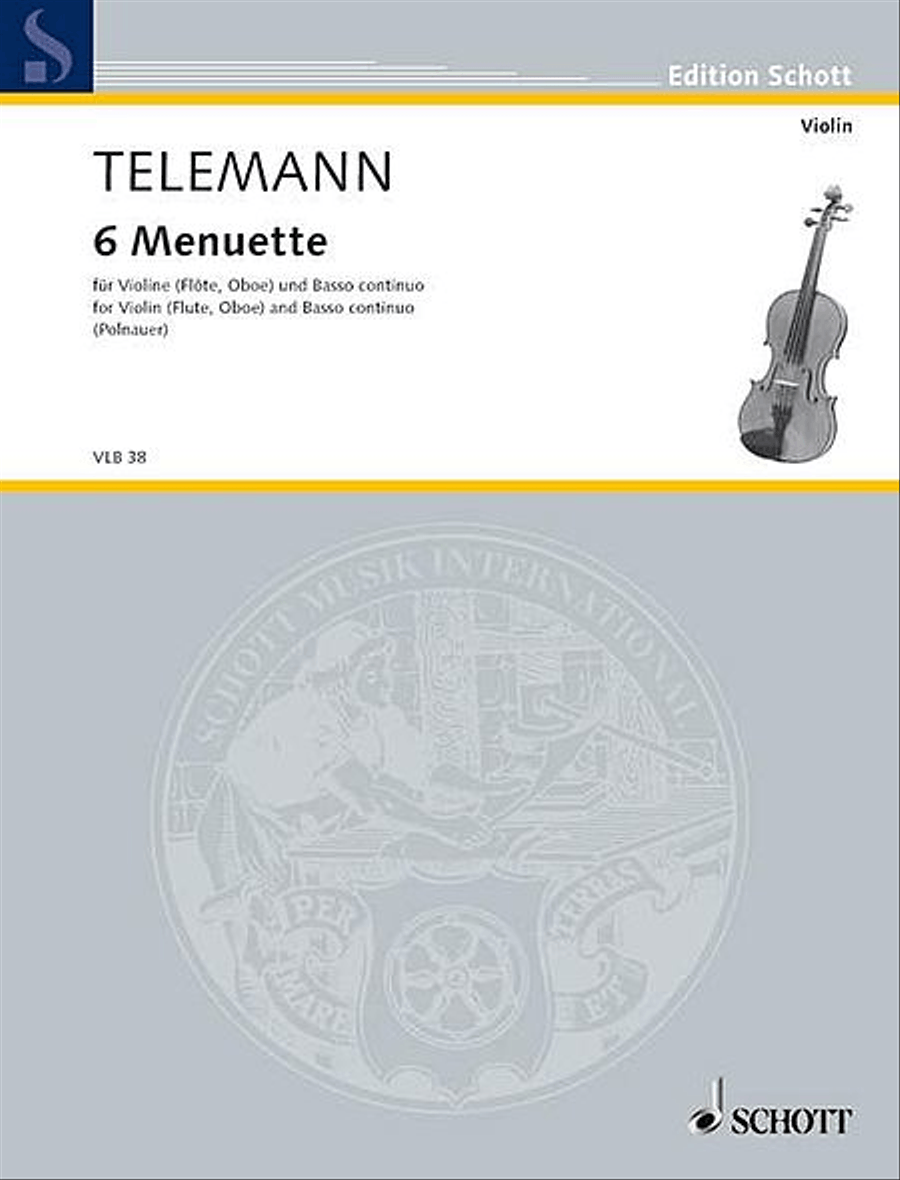 6 Minuets by Georg Philipp Telemann Violin - Sheet Music