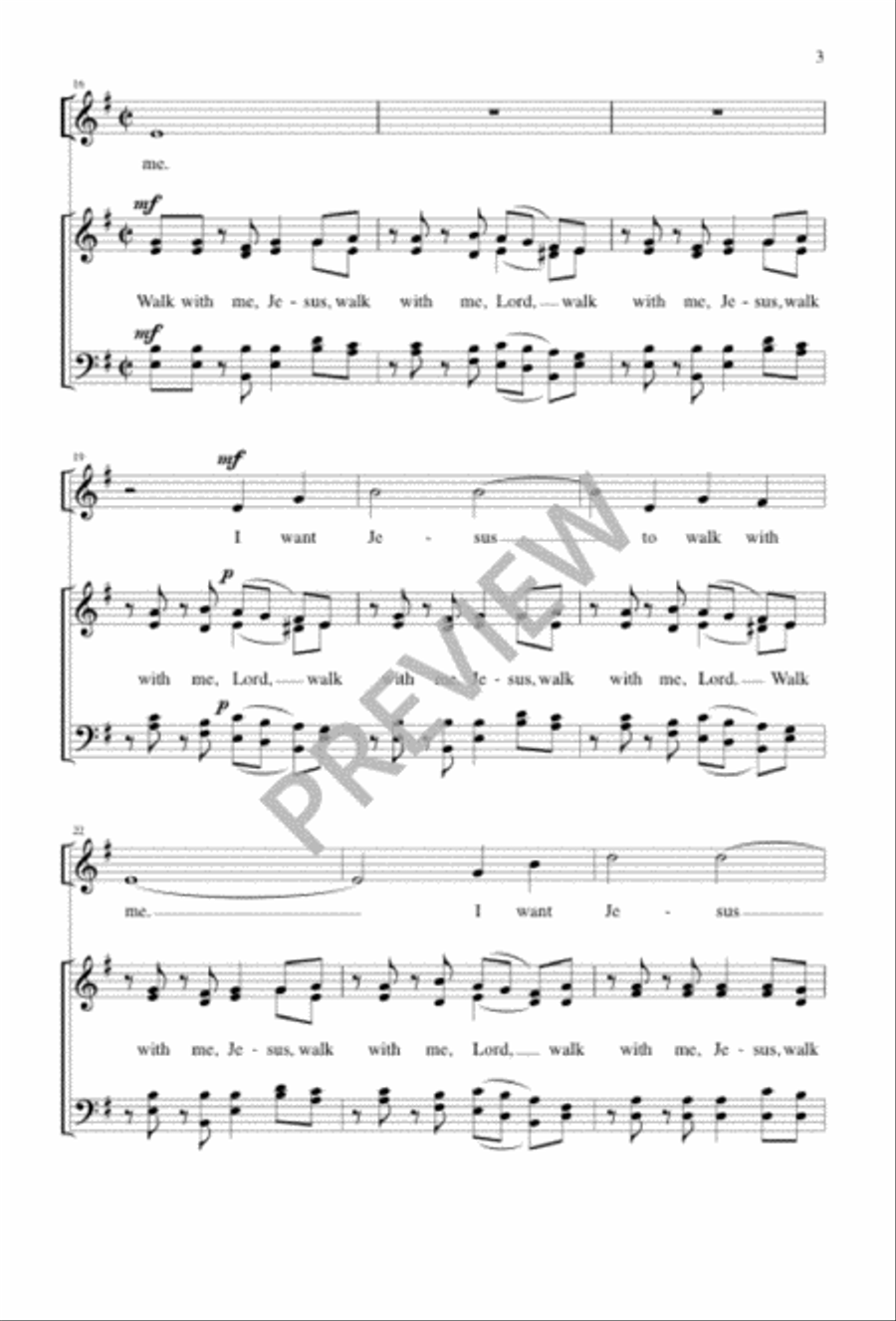 I Want Jesus to Walk with Me SSAATTBB scores gallery preview page 3