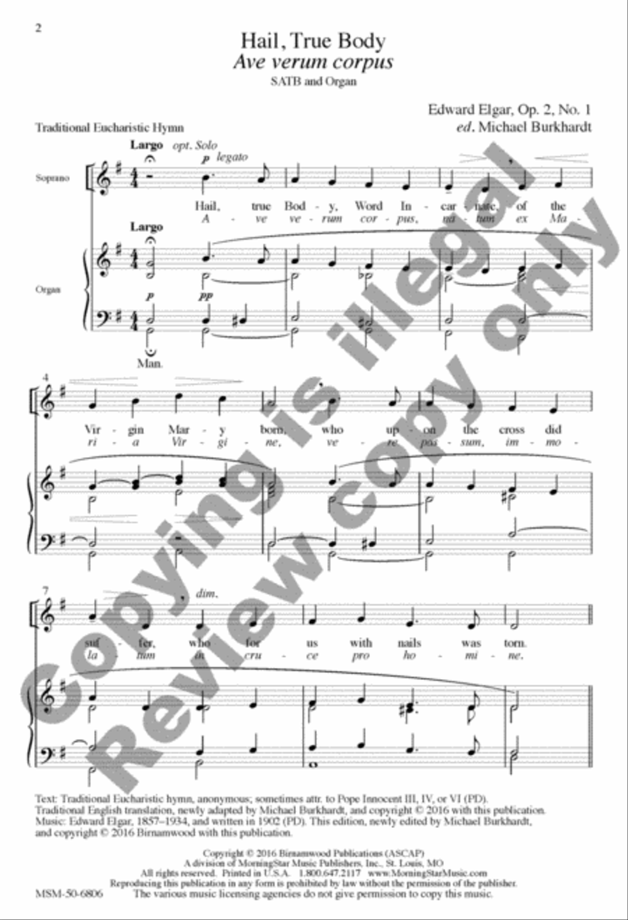Hail, True Body/Ave verum corpus 4-Part scores gallery preview page 8
