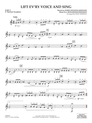 Lift Ev'ry Voice And Sing (arr. Paul Murtha) - Pt.5 - Eb Baritone Saxophone