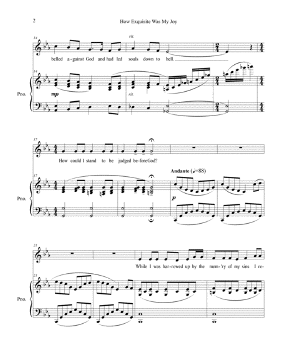 How Exquisite Was My Joy - vocal solo High Voice scores gallery preview page 3