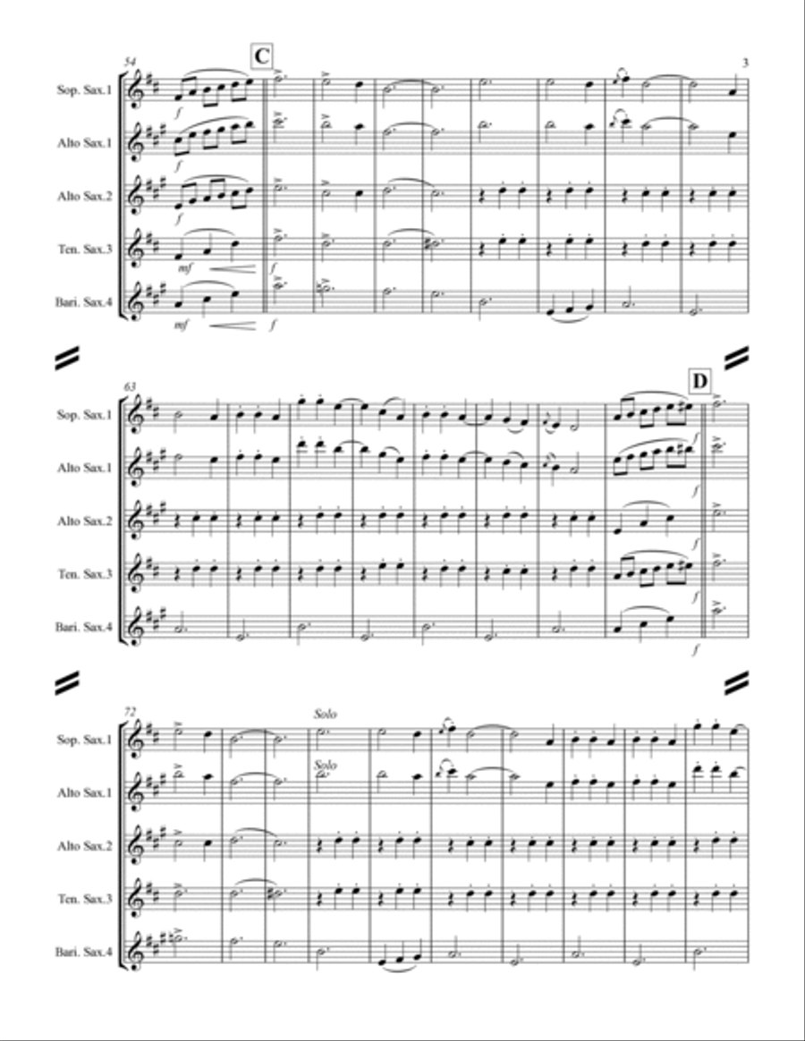 Cielito lindo (for Saxophone Quartet SATB or AATB) Saxophone Quartet scores gallery preview page 4