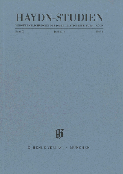 Haydn-Studien, Vol. 10, No. 1 (June 2010)