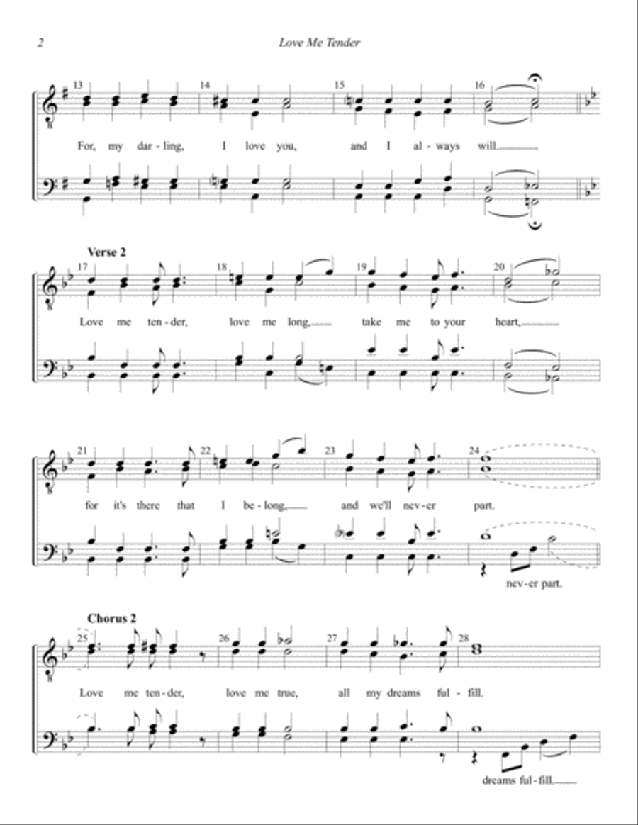 Love Me Tender TTBB scores gallery preview page 2