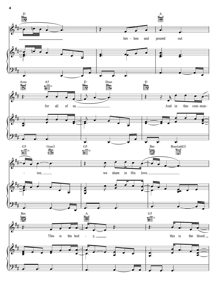 Communion Piano, Vocal, Guitar scores gallery preview page 4