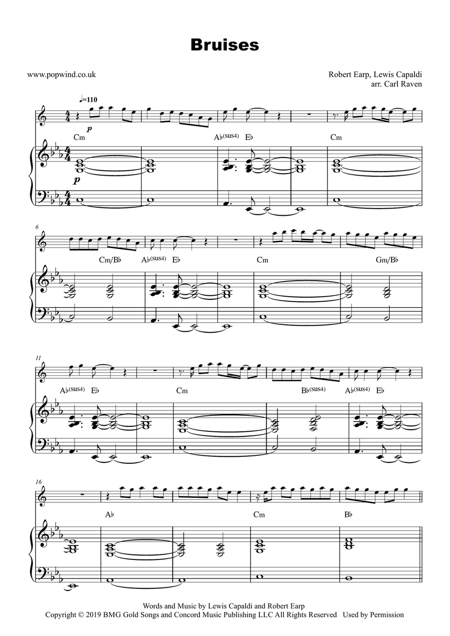 Bruises Alto Saxophone scores gallery preview page 2