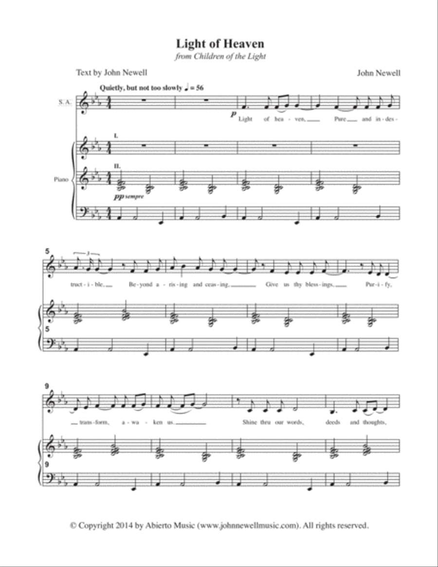 Light of Heaven 4-Part scores gallery preview page 2