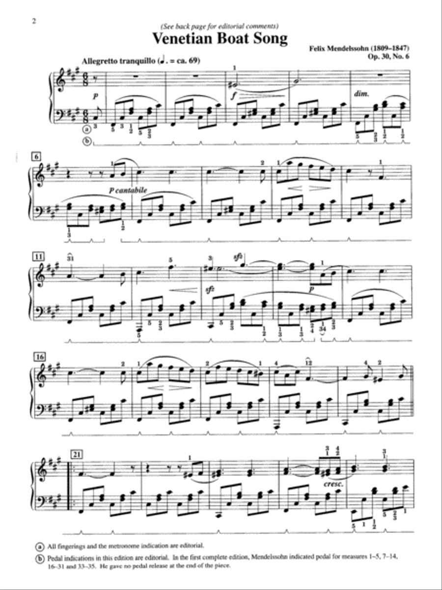 Venetian Boat Song, Op. 30, No. 6