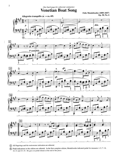 Venetian Boat Song, Op. 30, No. 6