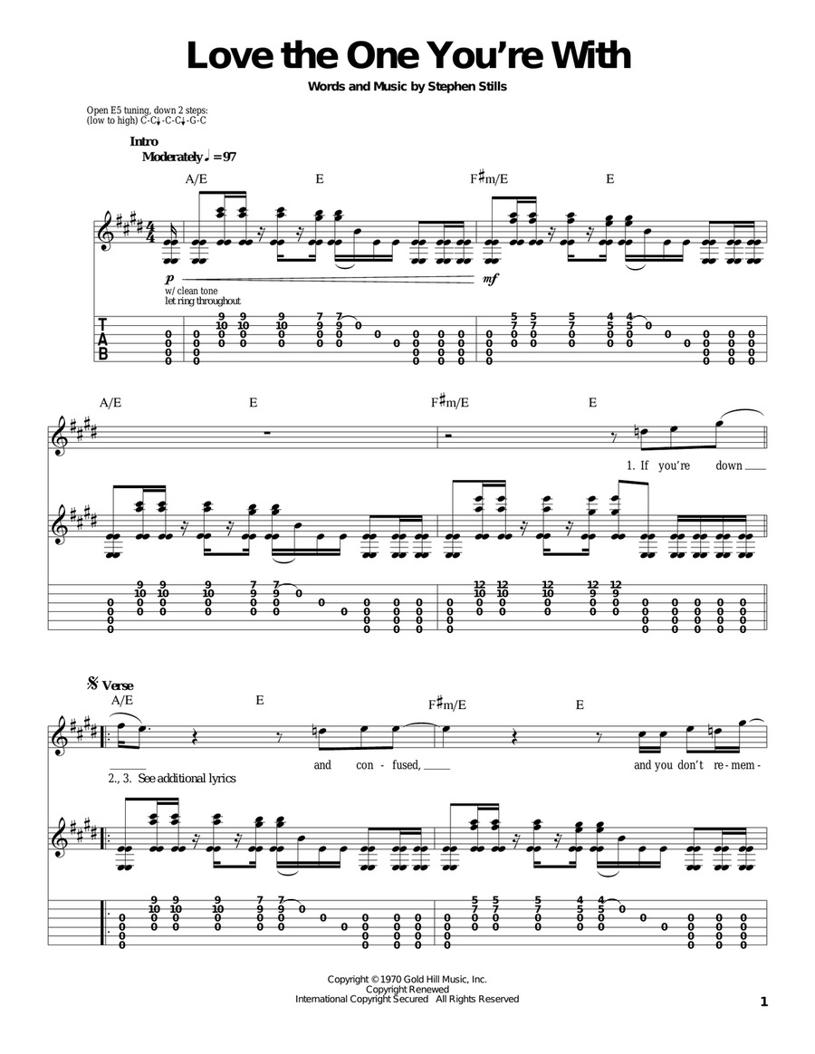 Love The One You're With Acoustic Guitar scores gallery preview page 1