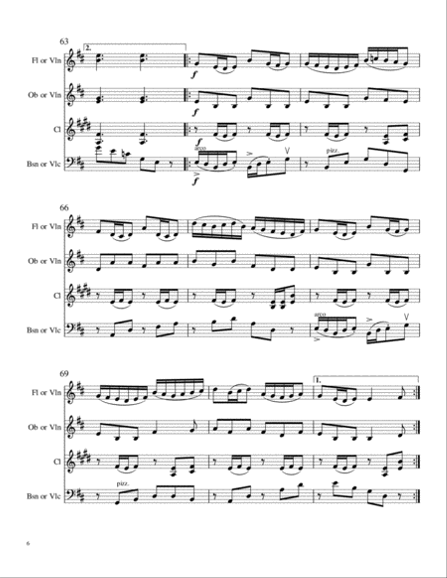 Old John's and Swallowtail Irish Jigs for Woodwind or Mixed Quartet Woodwind Quartet scores gallery preview page 6