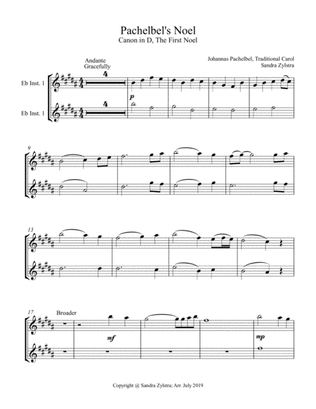 Pachelbel's Noel (treble Eb instrument duet, parts only)