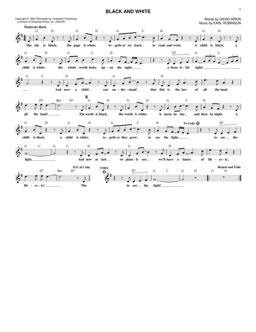 Black And White Electric Guitar scores gallery preview page 1