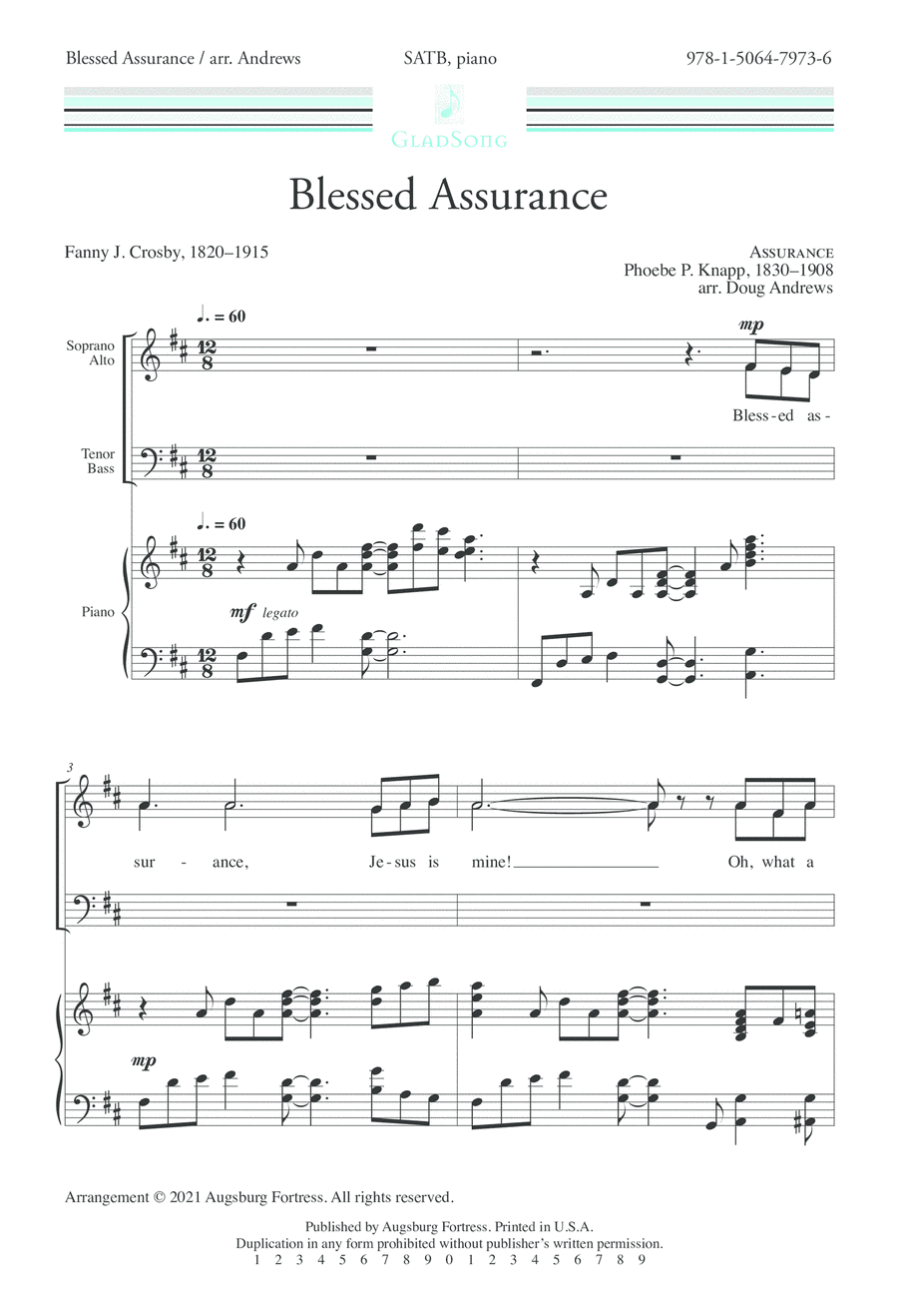 Blessed Assurance 4-Part scores gallery preview page 1