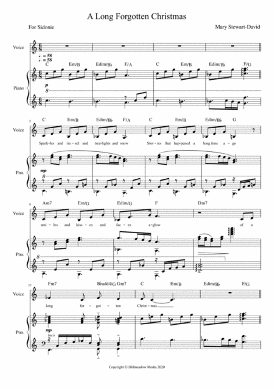 A Long Forgotten Christmas Voice scores gallery preview page 1