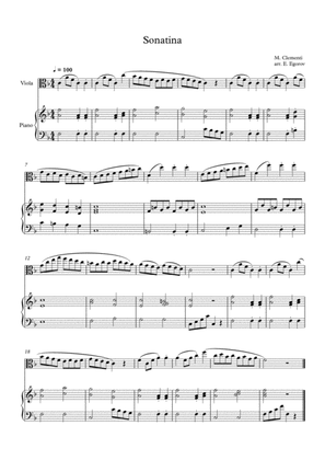 Book cover for Sonatina (In C Major), Muzio Clementi, For Viola & Piano