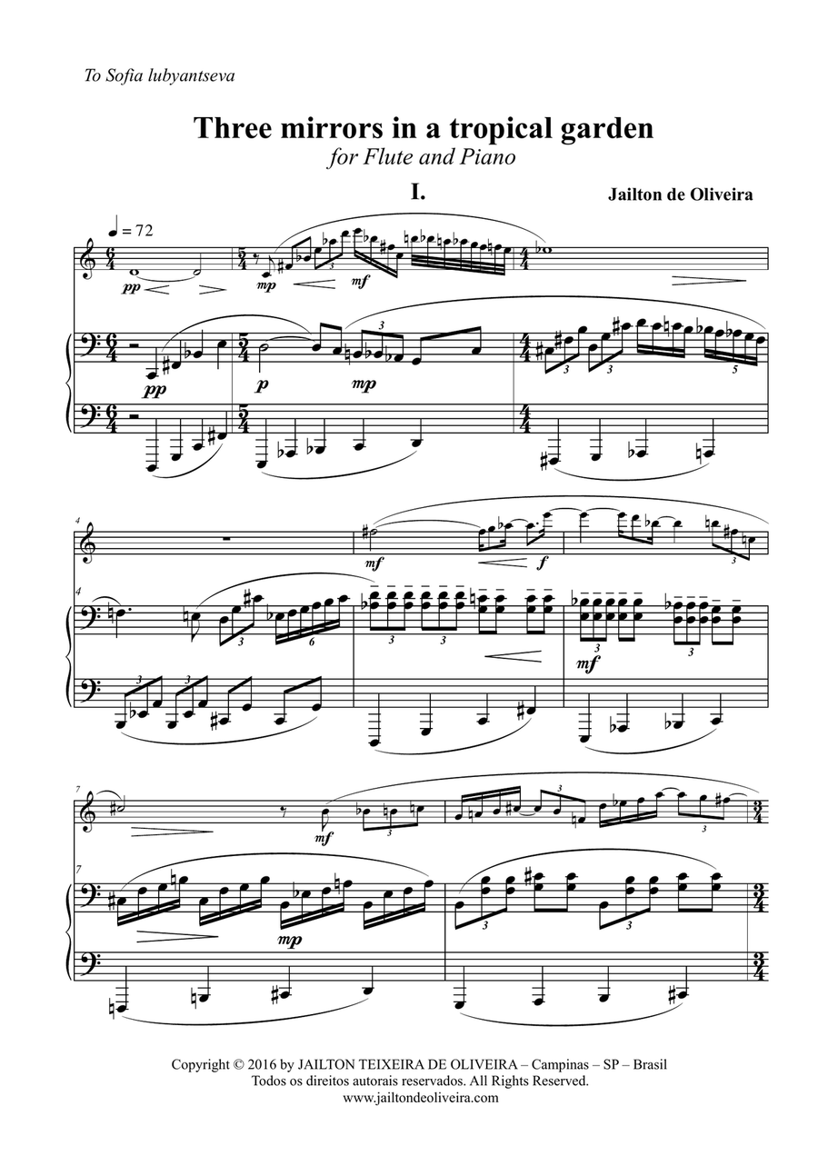 Three Mirrors in a Tropical Garden Chamber Music scores gallery preview page 2