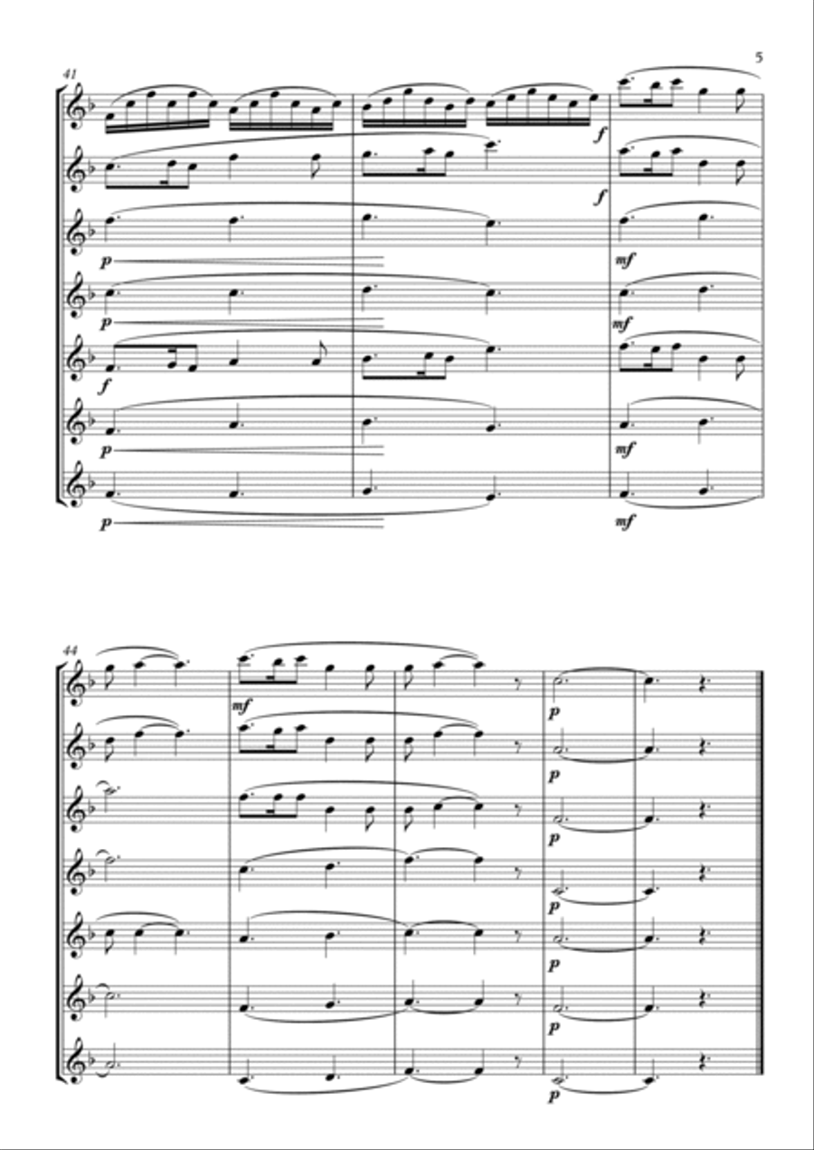 The Skye Boat Song from Outlander Woodwind Ensemble scores gallery preview page 5