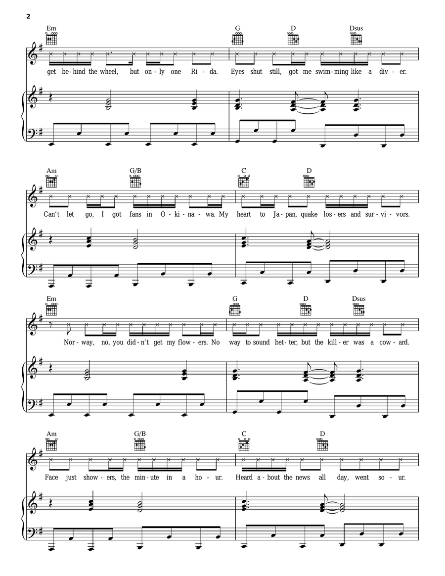 I Cry Piano, Vocal, Guitar scores gallery preview page 2