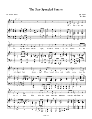 The Star-Spangled Banner for Low Voice & Piano (in Bb)
