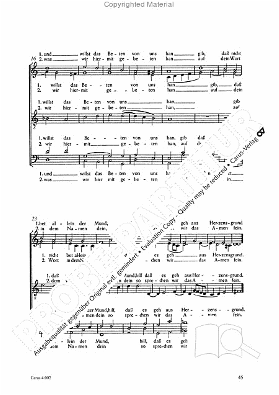 Eccard: 29 Choralbearbeitungen Collection / Songbook scores gallery preview page 46