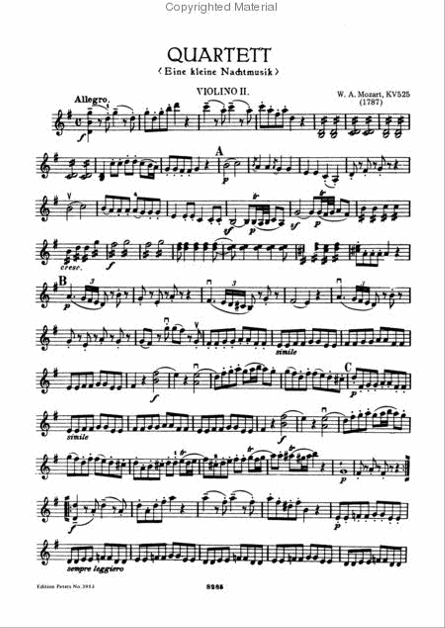 Eine Kleine Nachtmusik - Serenade String Quartet scores gallery preview page 3